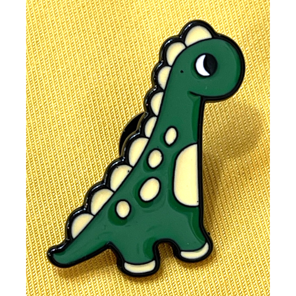 NWOT Green Dinosaur Brooch Lapel Pin Enamel Cartoon Cute Dino Kawaii